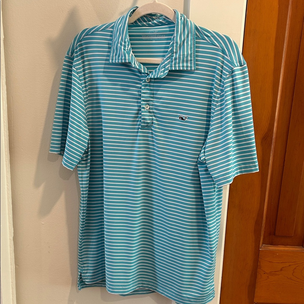 Vineyard Vines Aqua Striped Polo Shirt
